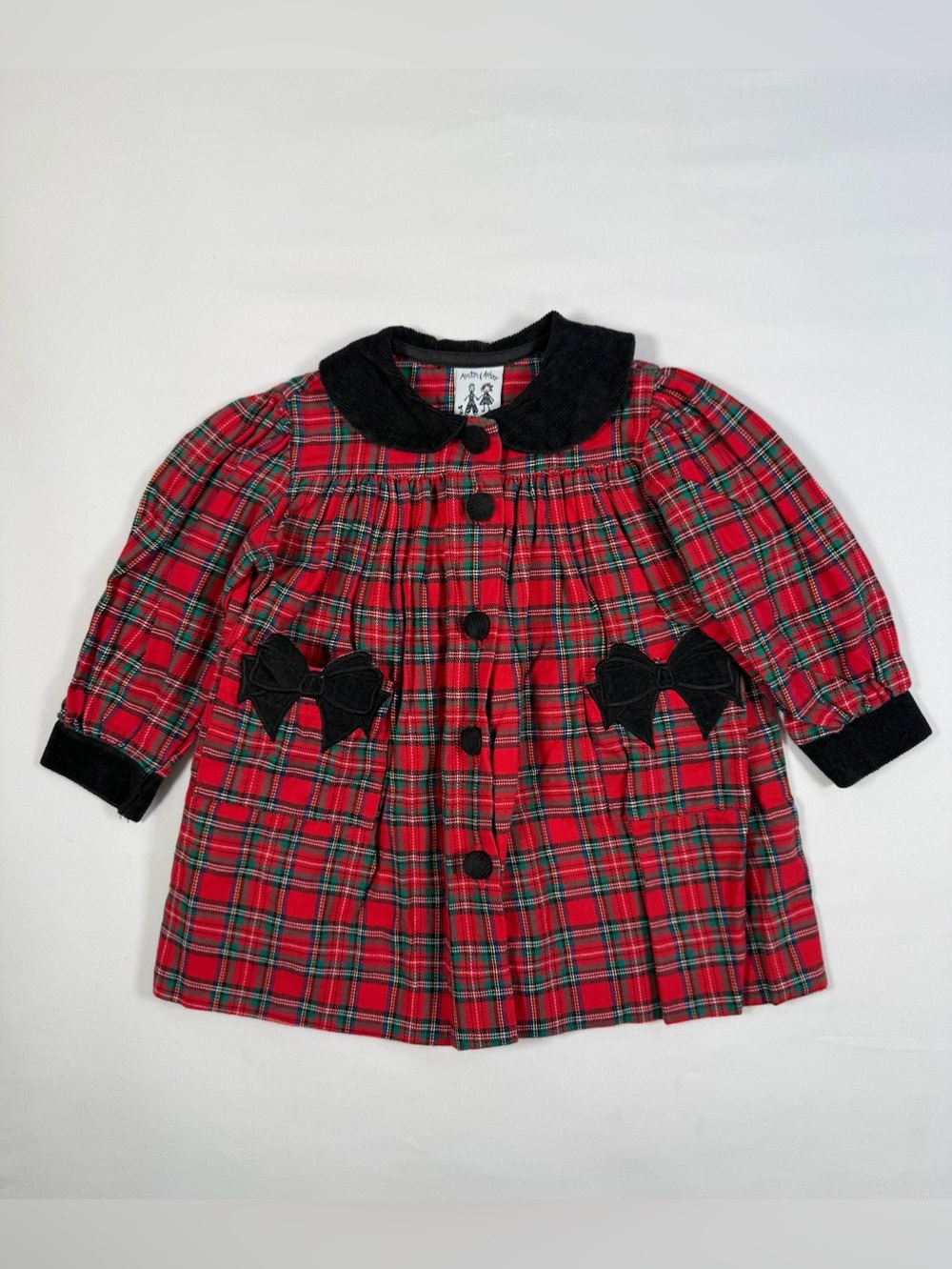 VINTAGE AUSTIN AND‎ ASHLEY Girls 1988-1993 Plaid Holiday Dress Coat 12M Tartan